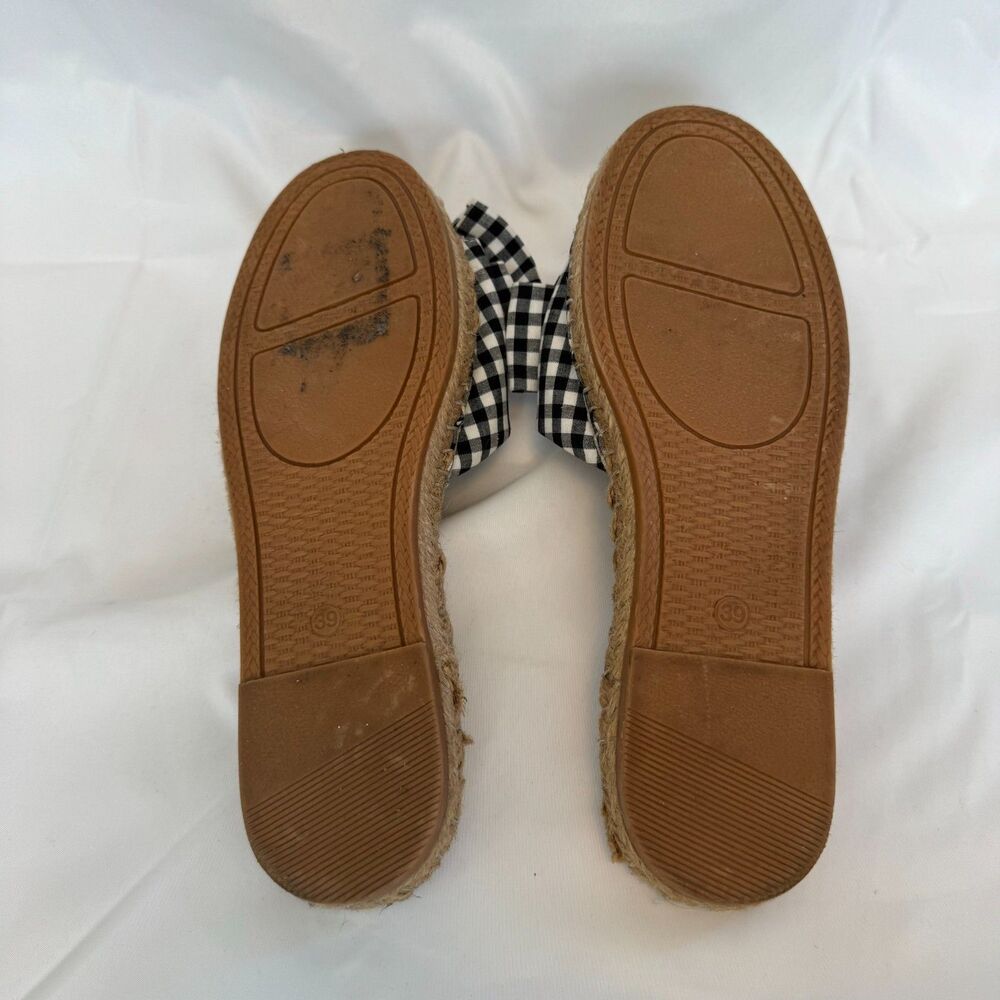 Mudo Collection Black and White Gingham Slide Sandals Size 39 / US 8 - Picture 6 of 8